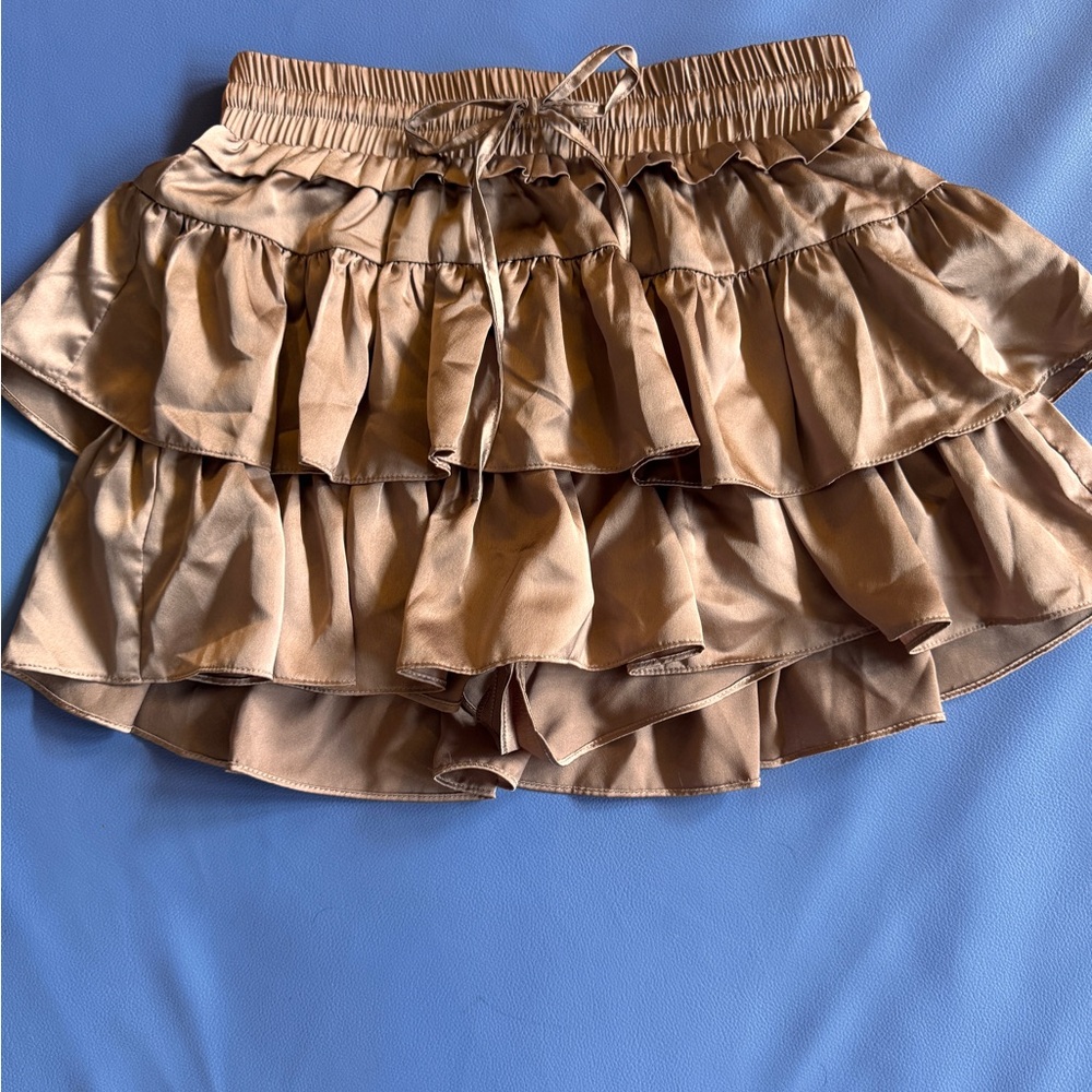 Ruffled Tan Skirt PALMETTO MOON